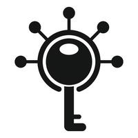 Key to success concept icon with key and connections vector