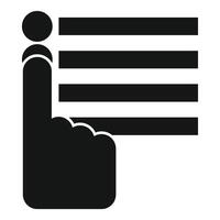 Human hand pointing at first item in a list icon vector