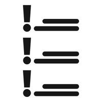 Exclamation mark icon highlighting important text lines vector