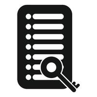 Key unlocking document list for business solution vector