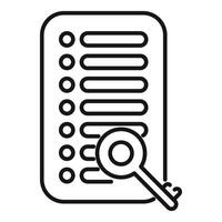 Magnifying glass analyzing checklist icon, business audit concept vector