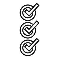 Checklist showing three steps being completed vector