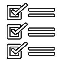 Check mark icon indicating completing tasks vector