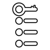 Key unlocking multiple padlocks representing solutions and choices vector