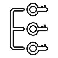 Keys accessing data system representing password management vector