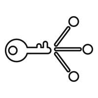 Key unlocking multiple connections sharing concept icon vector