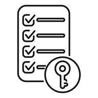 Key performance indicator checklist with key for business success vector