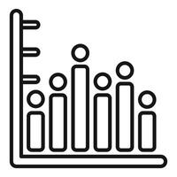 Line graph showing decreasing population statistics icon vector
