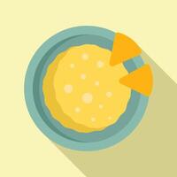 Delicious cheese plate lying on table with long shadow vector