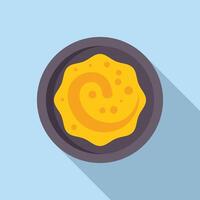 Plate with melting cheese fondue is served on the table vector