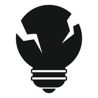 Broken light bulb is symbolizing lack of idea vector