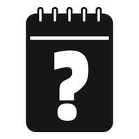 Notepad with question mark showing faq and doubts vector