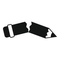 Broken pencil icon symbolizing creativity block and lack of inspiration vector