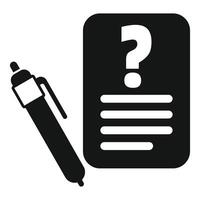 Pen and paper representing frequently asked questions document vector