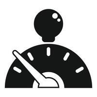 Manager measuring employee performance with speedometer icon vector