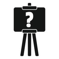Black board showing question mark icon for quiz or q and a session vector