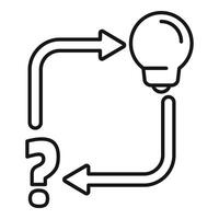 Circular process transforming question mark into light bulb idea vector