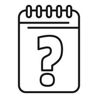 Notepad showing question mark icon asking for answer vector