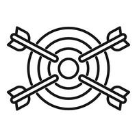 Four arrows hitting center of target marketing concept icon vector