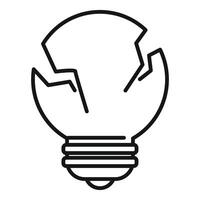 Broken light bulb is representing lack of idea vector