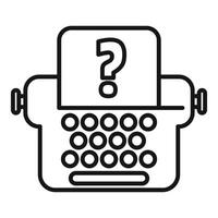 Old typewriter showing question mark on paper vector