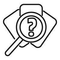 Magnifying glass exploring question marks on documents vector