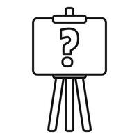 Question mark on easel symbolizing uncertainty and inquiry vector