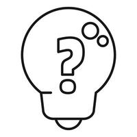 Light bulb question mark symbolising problem solving vector
