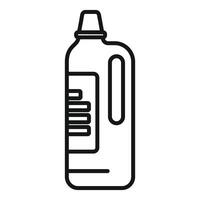 Plastic bottle with handle containing cleaning product line icon vector