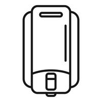 Boiler installing showing water heater icon thin line vector