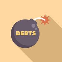 Debt bomb exploding representing financial crisis and bankruptcy vector