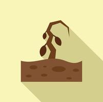 Dead tree with falling leaves depicting drought and climate change vector