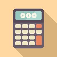 Electronic calculator displaying three zeroes flat design icon vector
