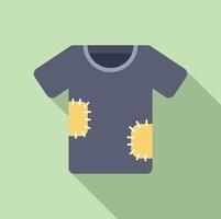 Old patched t shirt lying in flat design style vector