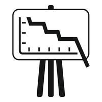 Flip chart presenting negative trend on a white background vector