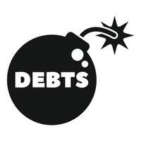 Debt bomb exploding representing financial crisis and bankruptcy vector