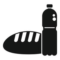 Bread loaf and water bottle icon representing basic food donation vector