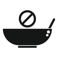 Empty bowl with spoon and forbidden sign representing anorexia vector
