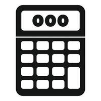 Black simple icon of a calculator with zero on the display vector