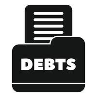 Debts folder containing loan documents for banking vector