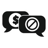 Black and white icon of two speech bubbles representing a concept of corruption vector