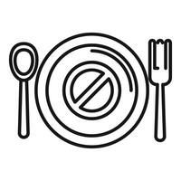 Empty plate with stop sign representing intermittent fasting lifestyle vector