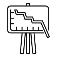 Flip chart showing decreasing statistics on whiteboard vector