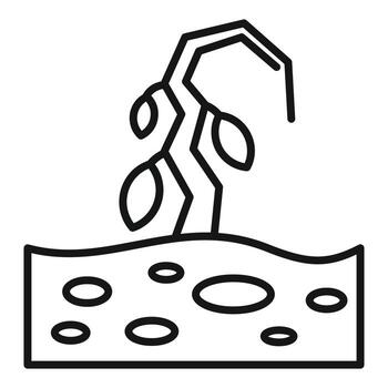 Withered tree suffering from drought representing climate change icon vector