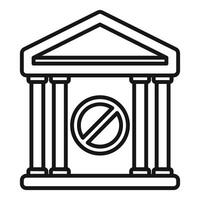 Government building with stop sign denying public access vector