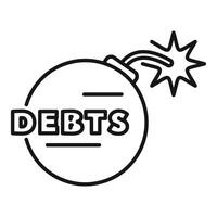 Debt bomb exploding causing financial crisis vector