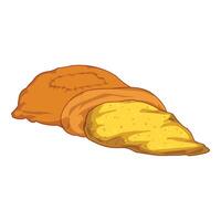 Open sack spilling grain on the ground vector