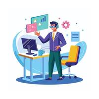 Realistic Office Moments Illustration Concepts vector