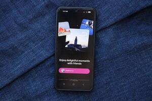 KYIV, UKRAINE - JUNE 20, 2024 Whee is instagram-like application for asian smartphone users for sharing photos between friends