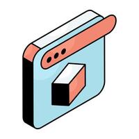 Editable design icon of 3d model vector